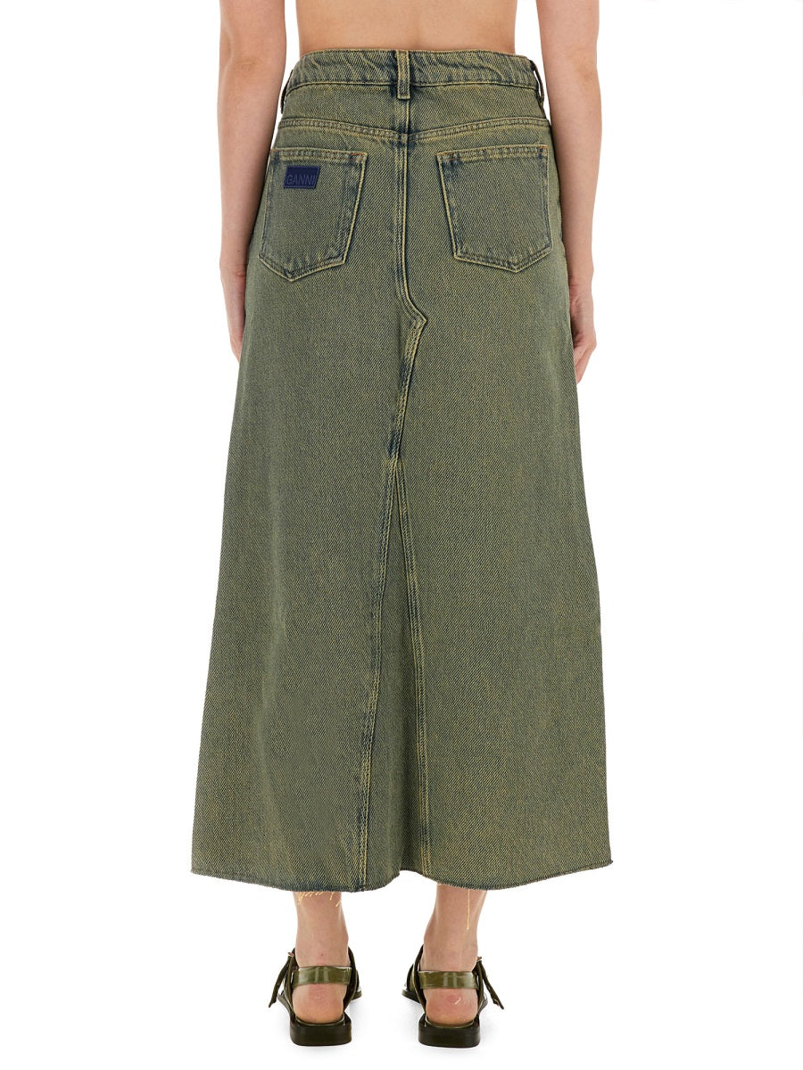 GANNI Organic Cotton Maxi Skirt - Size 38