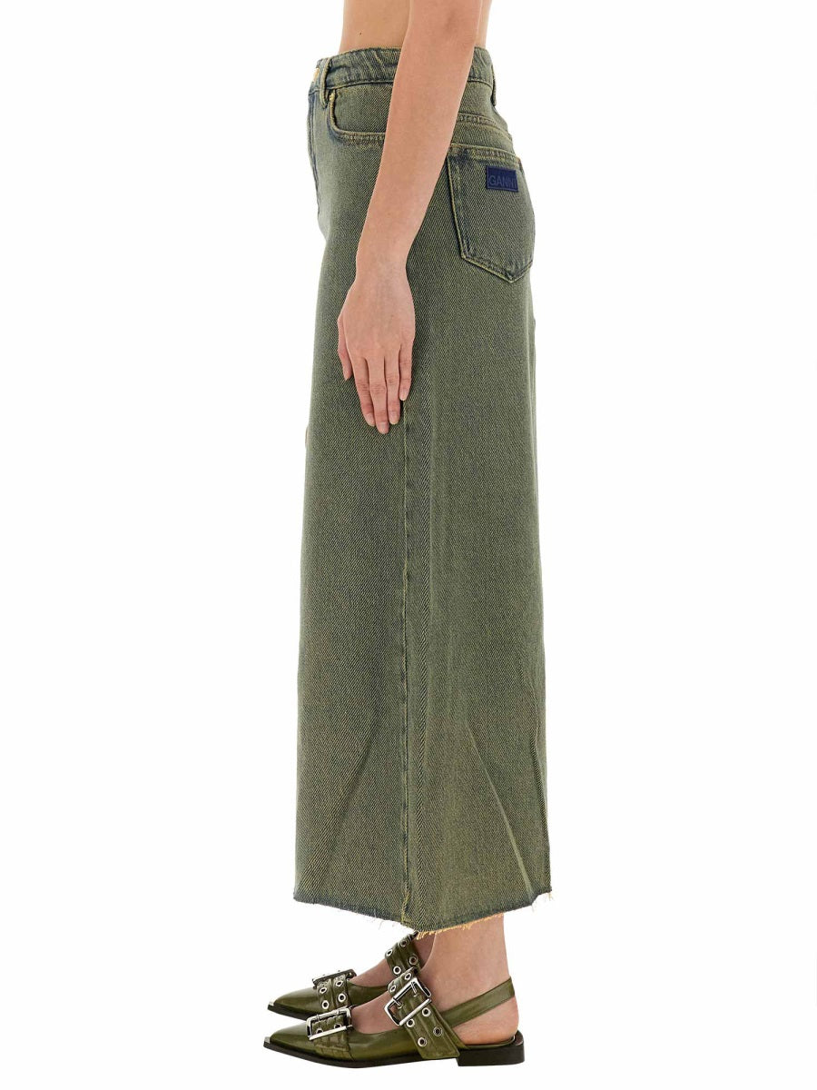 GANNI Organic Cotton Maxi Skirt - Size 38