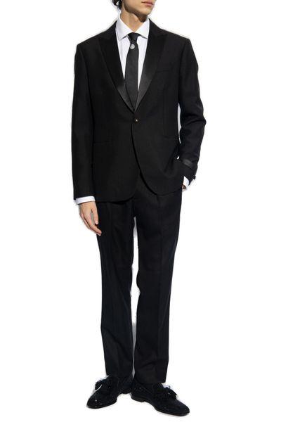 VERSACE Men's Wool Blend Blazer with Modern Tailoring