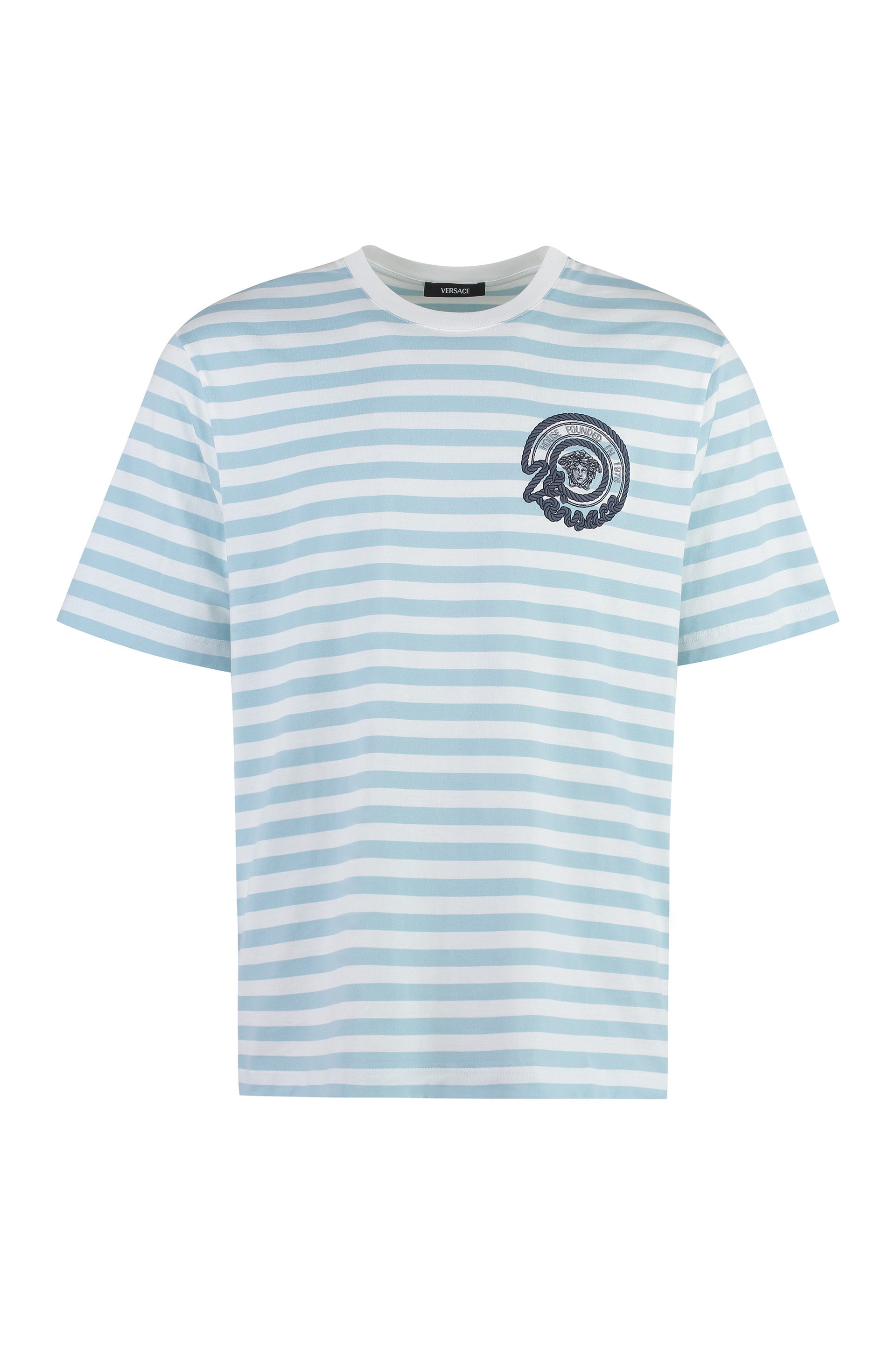 VERSACE Striped Nautical Emblem T-Shirt