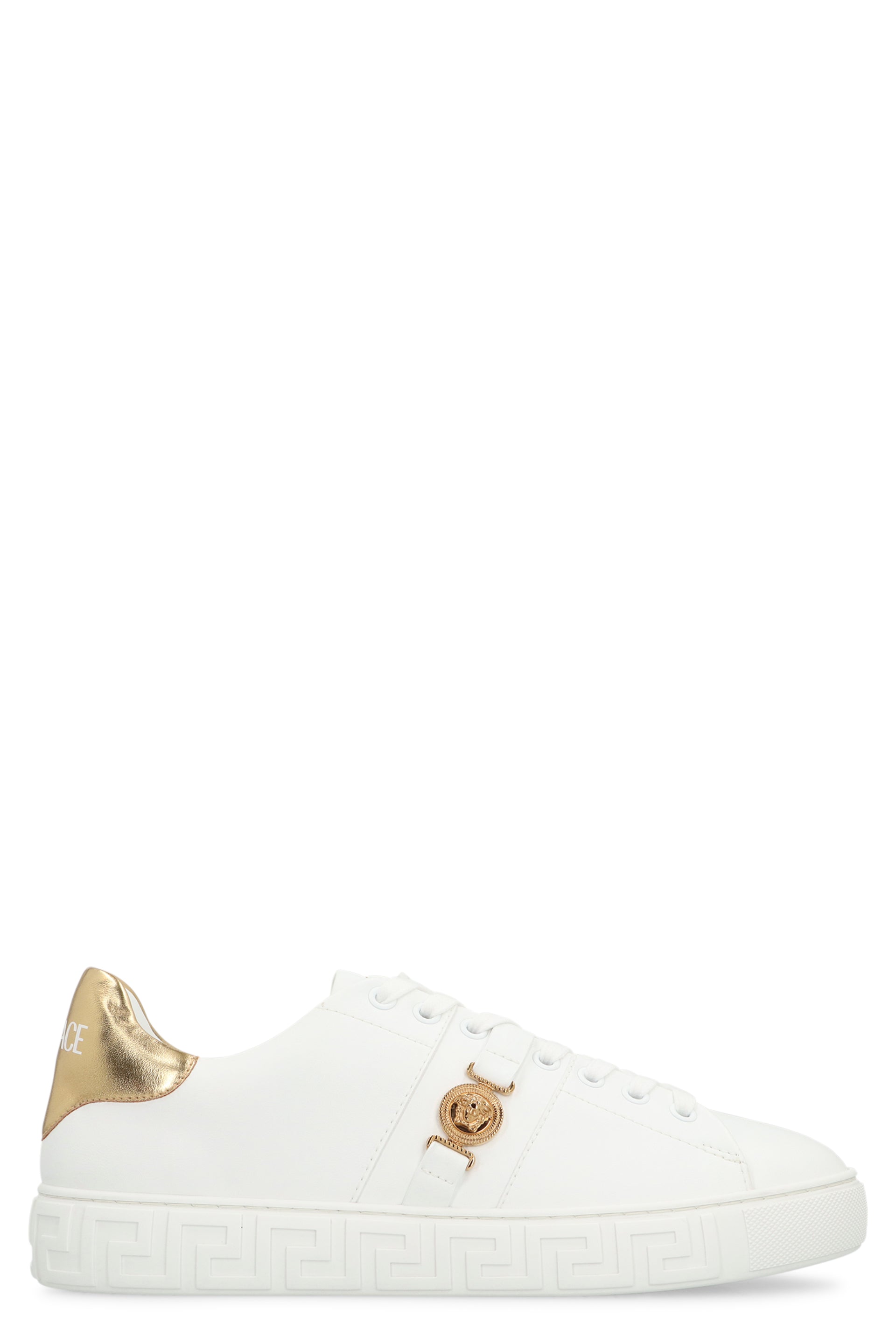 VERSACE Faux Leather Low-Top Sneakers for Women