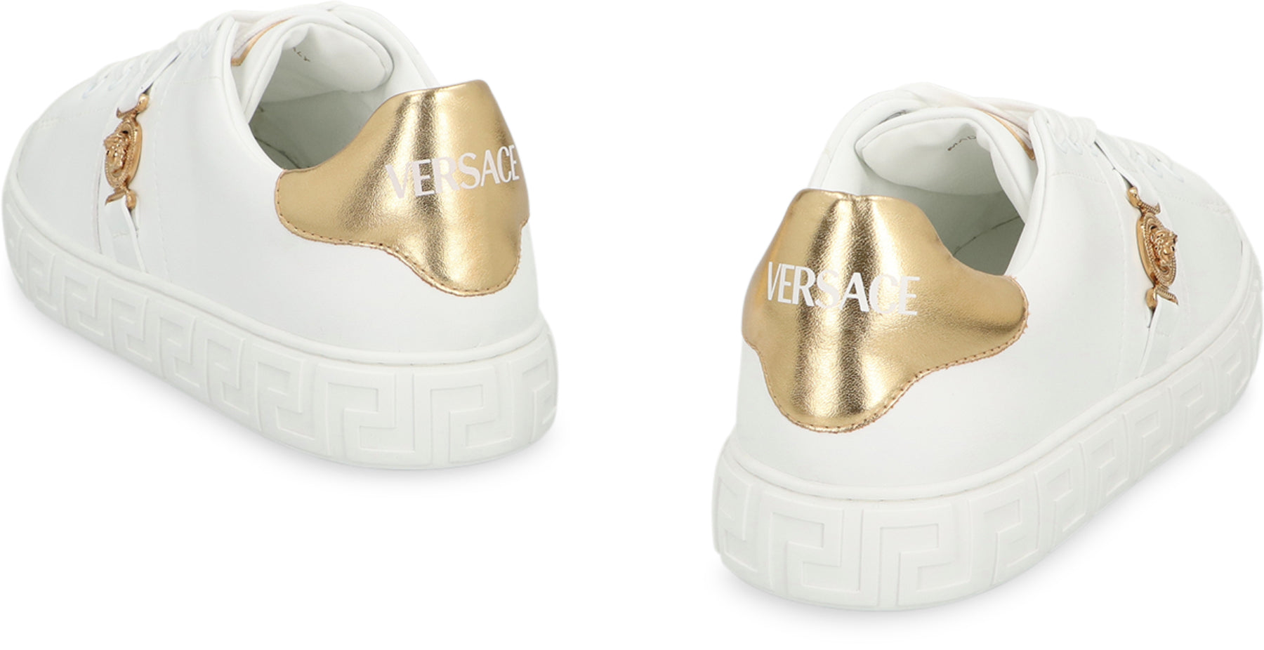 VERSACE Faux Leather Low-Top Sneakers for Women