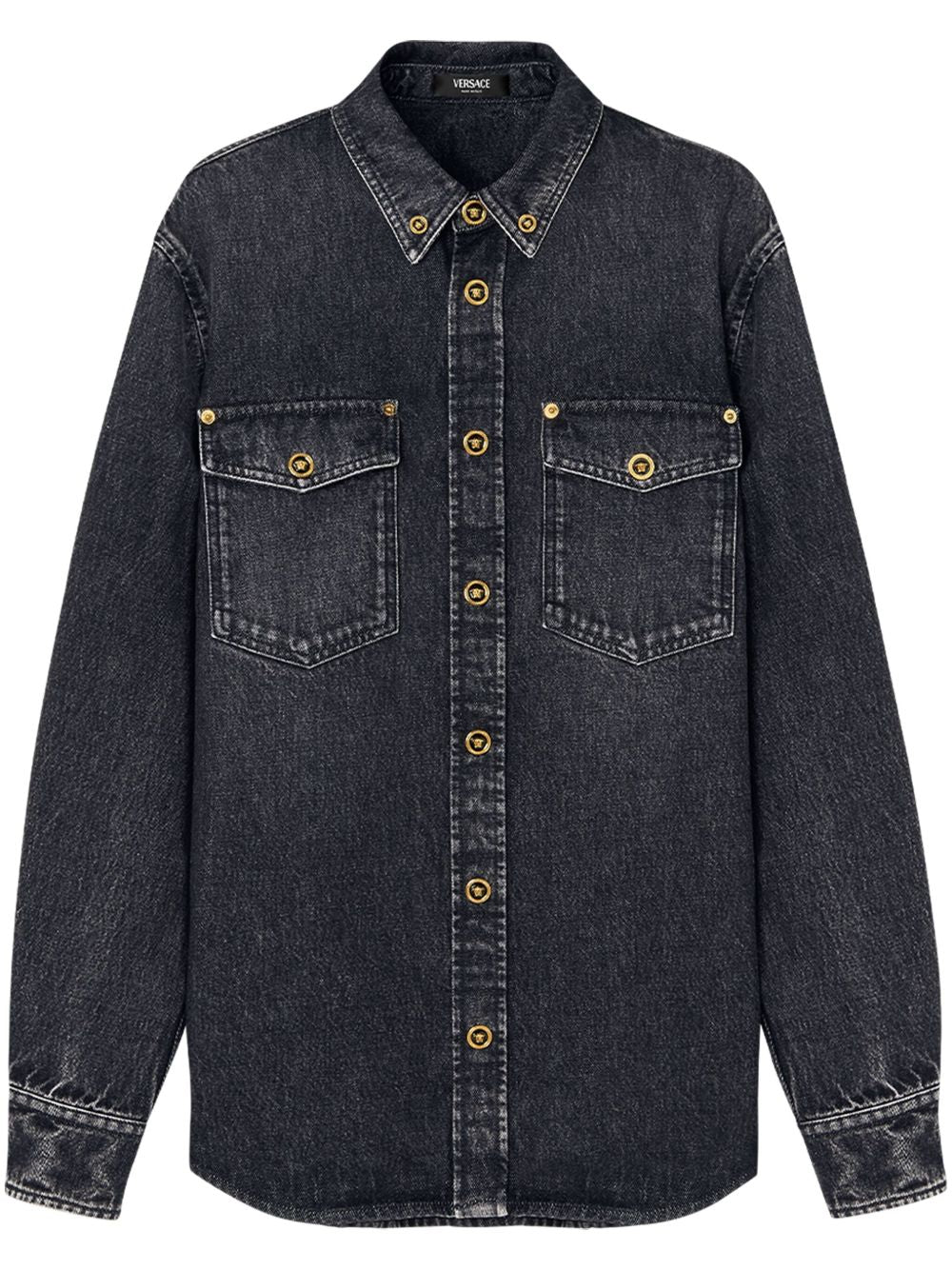 VERSACE Signature Denim Cotton Shirt for Men - SS25