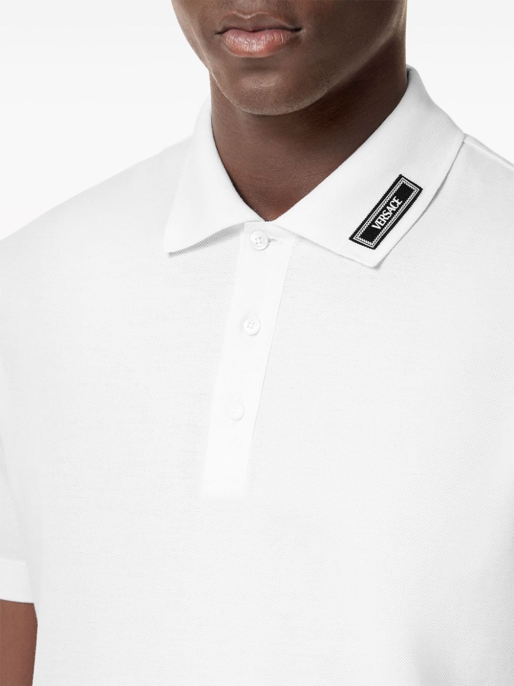 VERSACE Modern Logo Piquet Polo Shirt