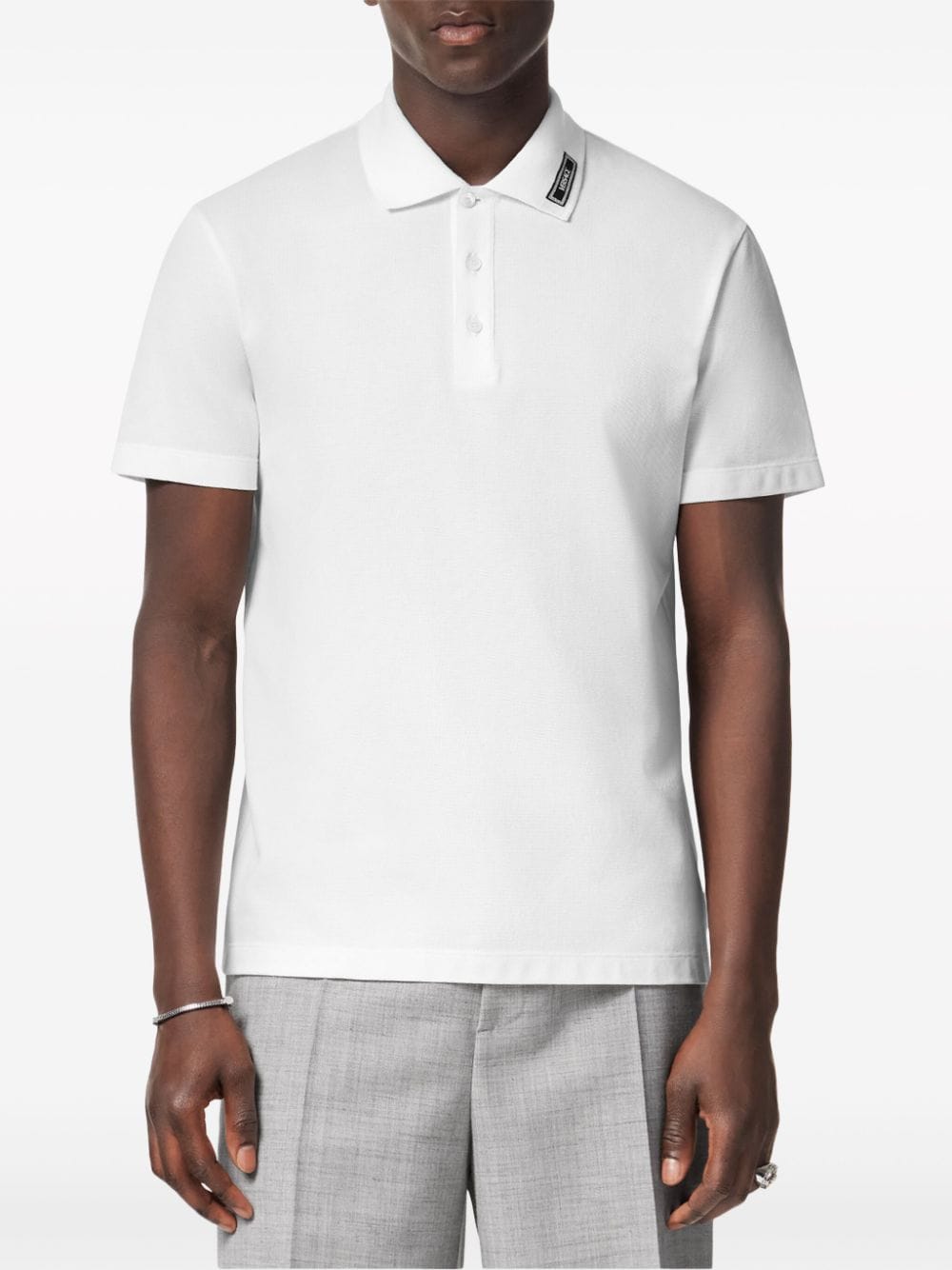 VERSACE Modern Logo Piquet Polo Shirt