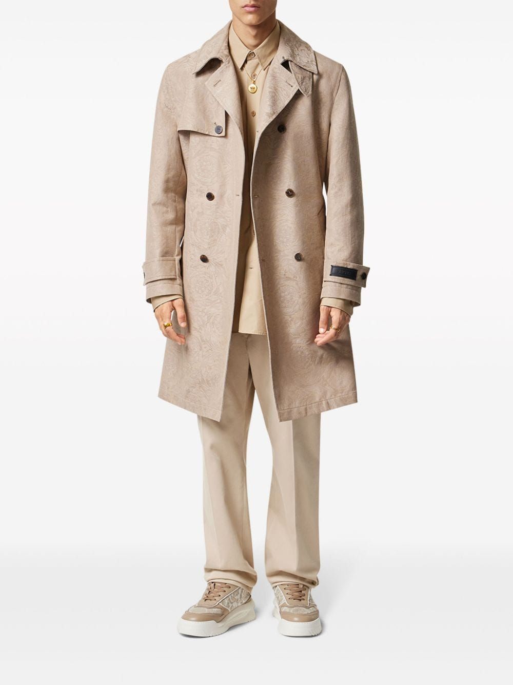 VERSACE Embroidered Nautical Logo Casual Pants for Men