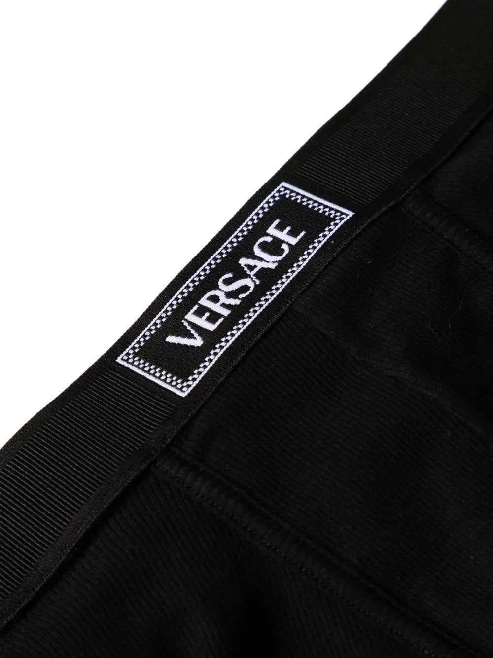 VERSACE 90s Vintage Logo Ribbed Long Boxer Shorts