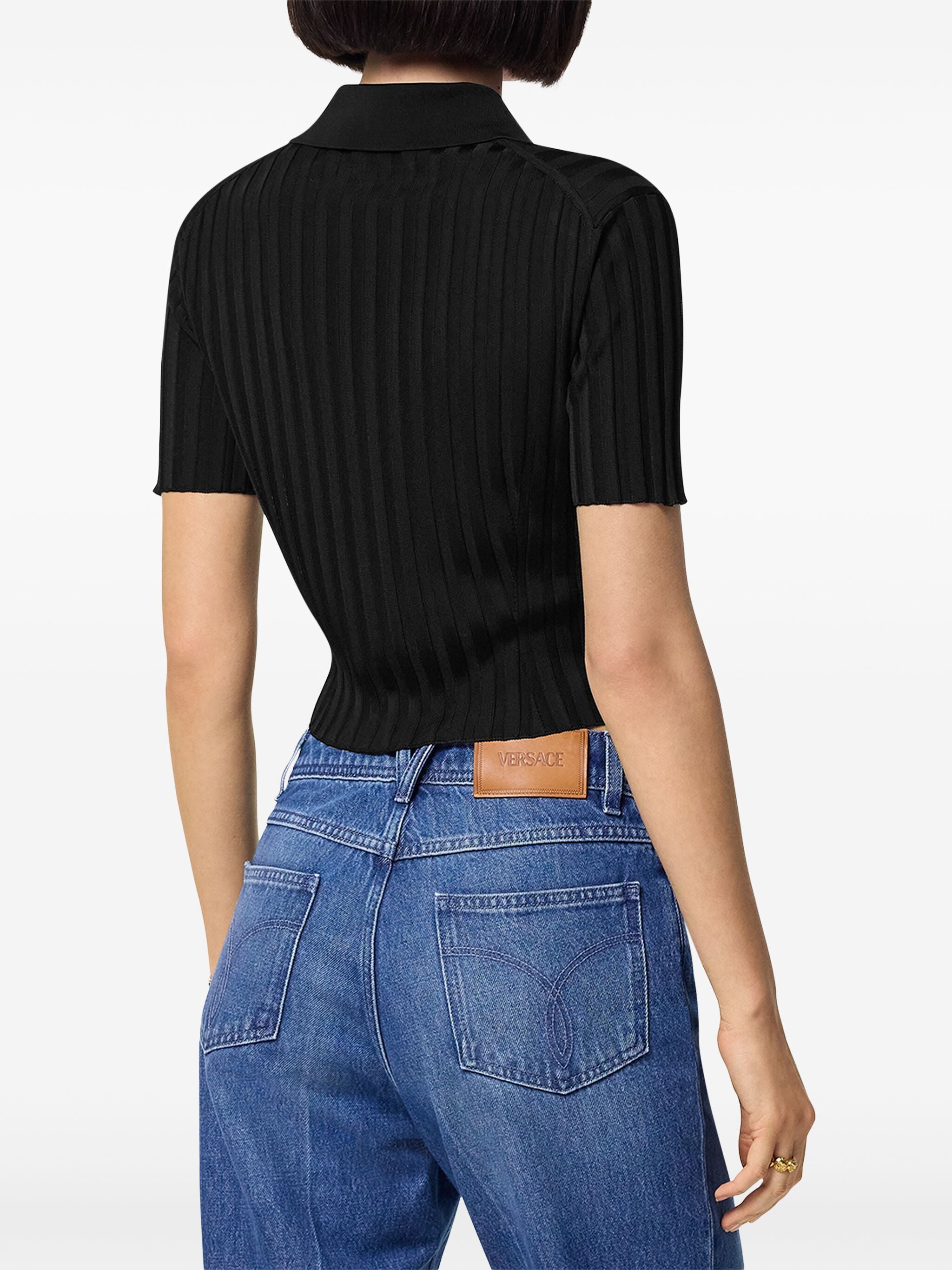 VERSACE Ribbed Knit Shirt - Size 40