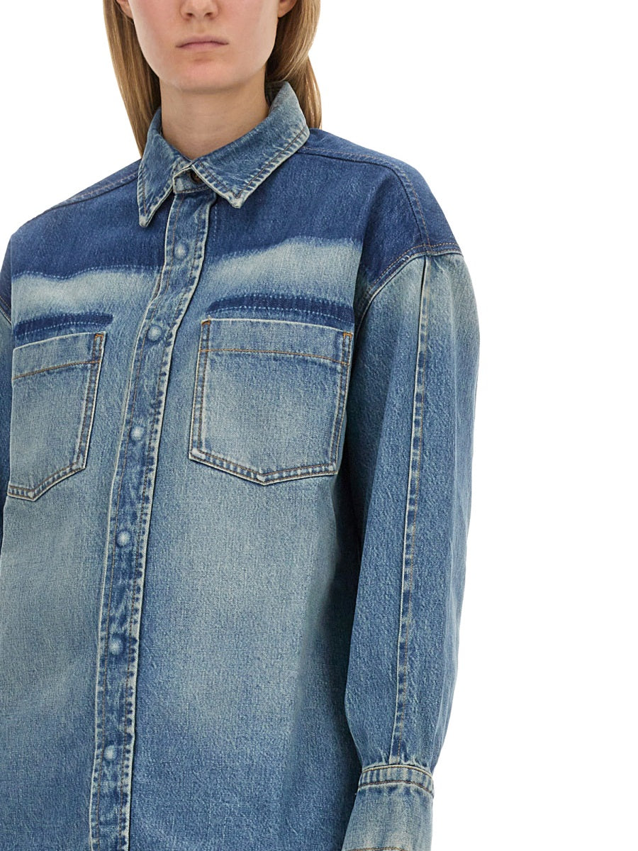 VICTORIA BECKHAM Oversized Denim Shirt - Size 8 UK
