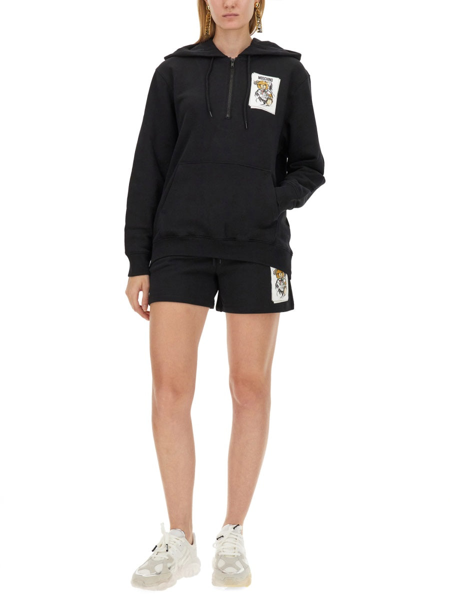 MOSCHINO Logo Print Hooded Sweatshirt for Women