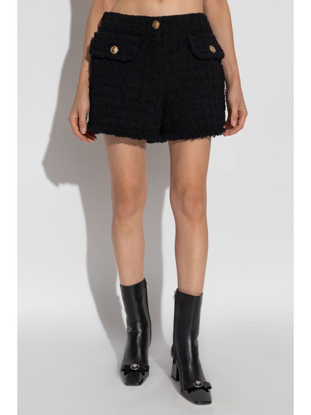 VERSACE Elegant Tweed Mini Shorts