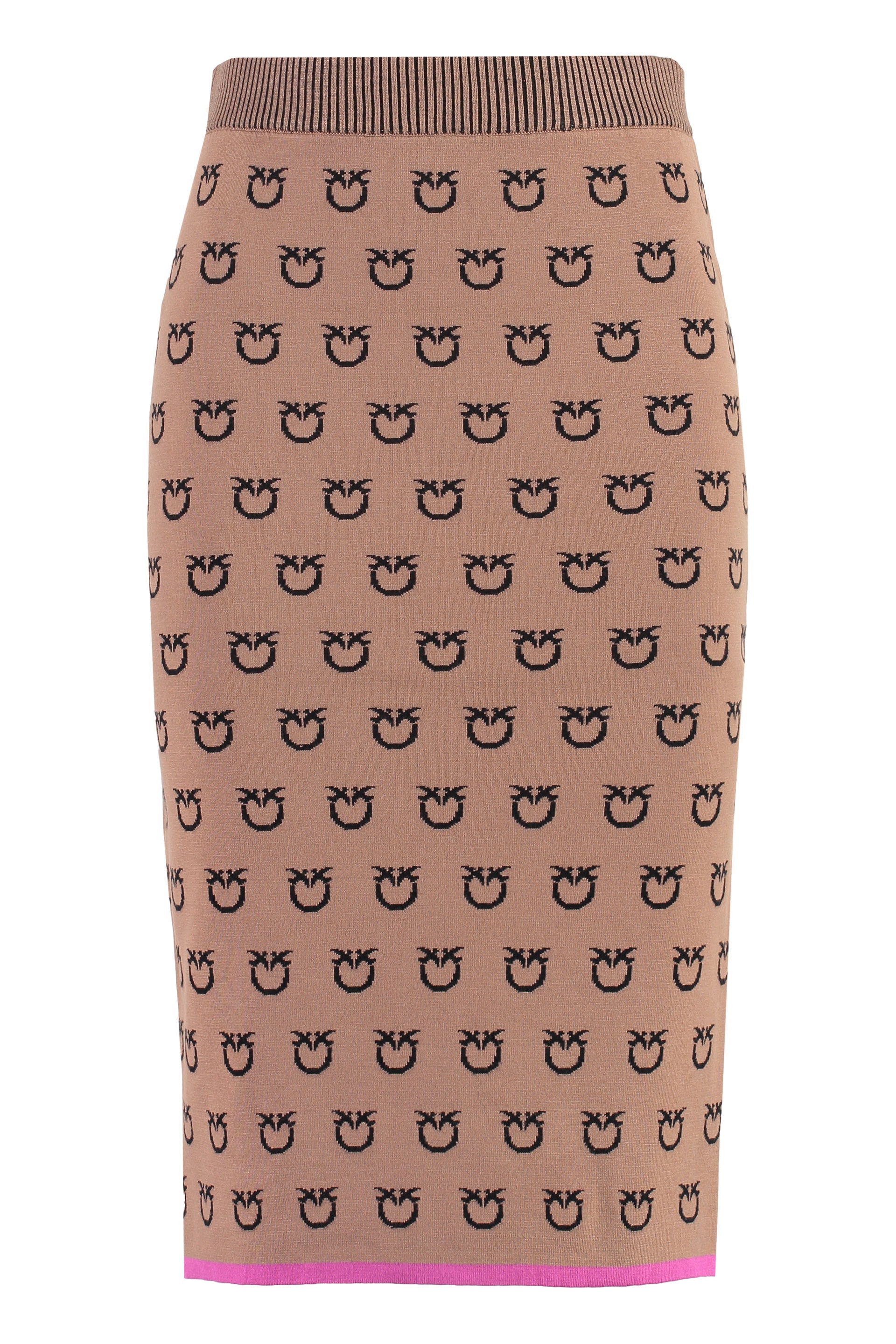 PINKO Jacquard Knit Skirt with Love Birds Motif