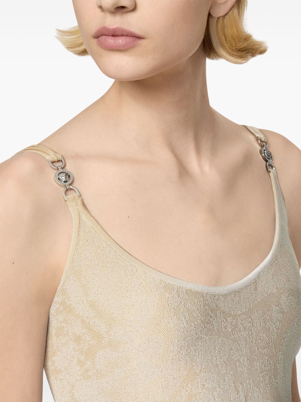 VERSACE Mini Baroque Texture Flared Dress