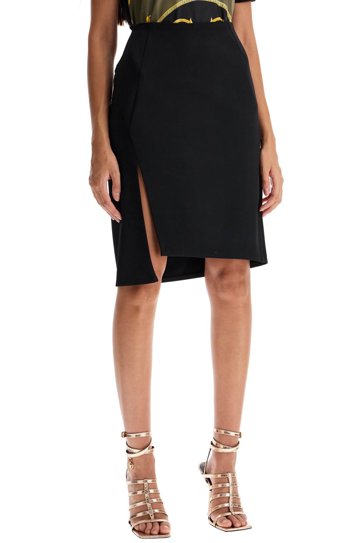 VERSACE Stretch Wool Mini Skirt