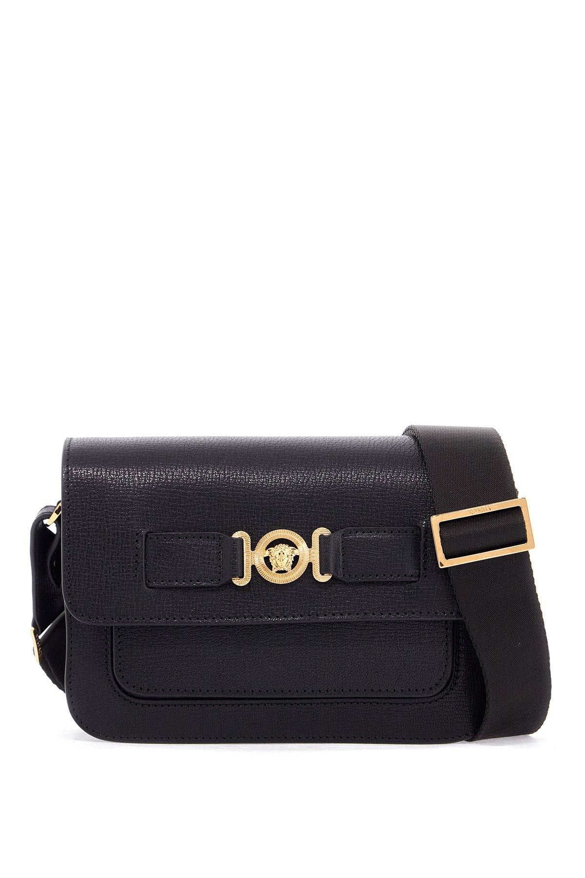 VERSACE Leather Medusa Biggie Crossbody Handbag