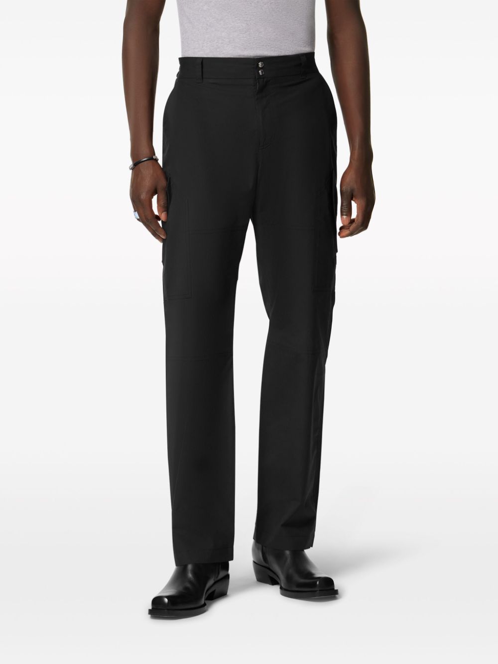 VERSACE Tailored Cotton Trousers for Men - Mid Rise