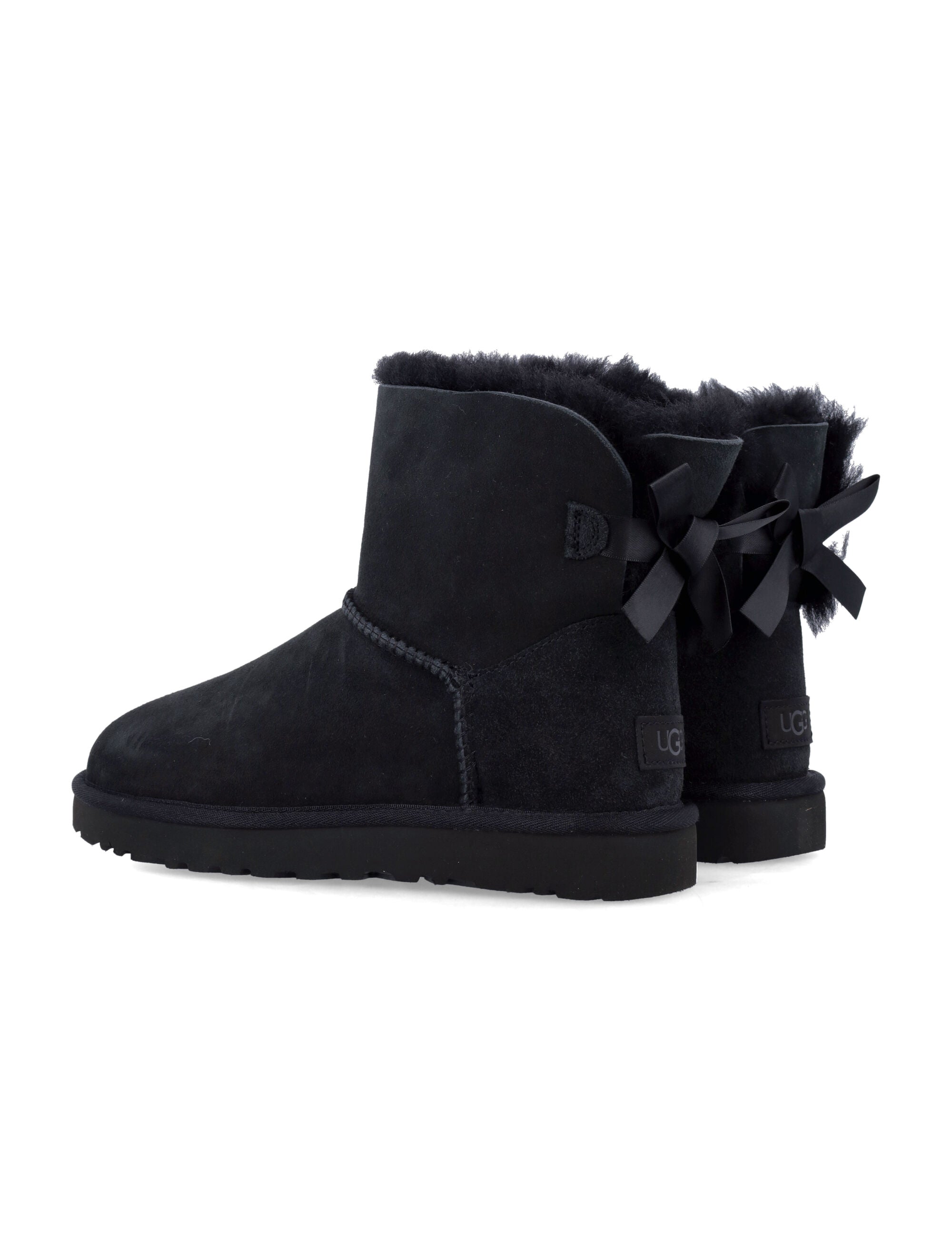 UGG Mini Bailey Bow II Suede Leather Ankle Boots