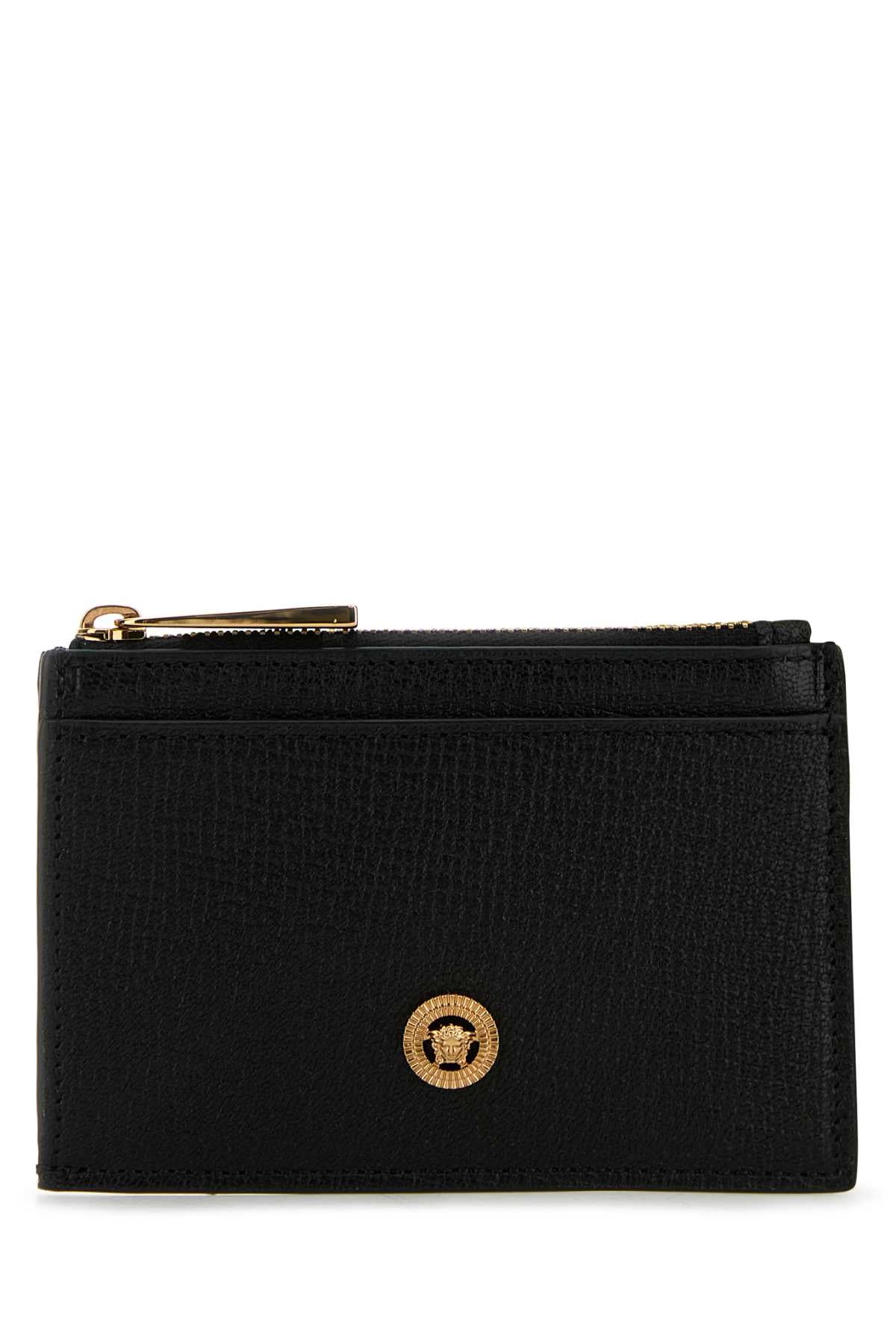 VERSACE Mini Leather Card Holder with Zip
