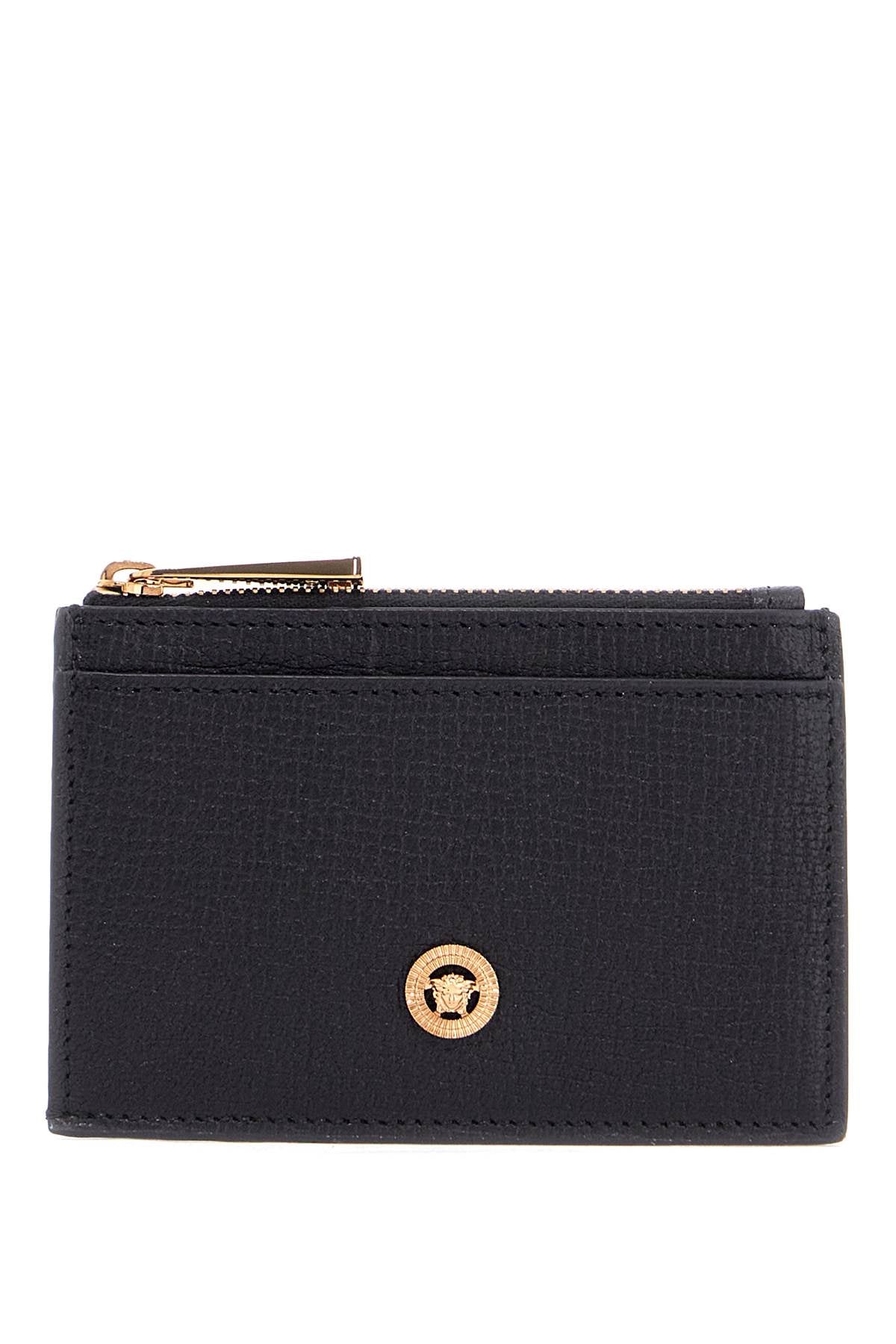 VERSACE Mini Leather Card Holder with Zip