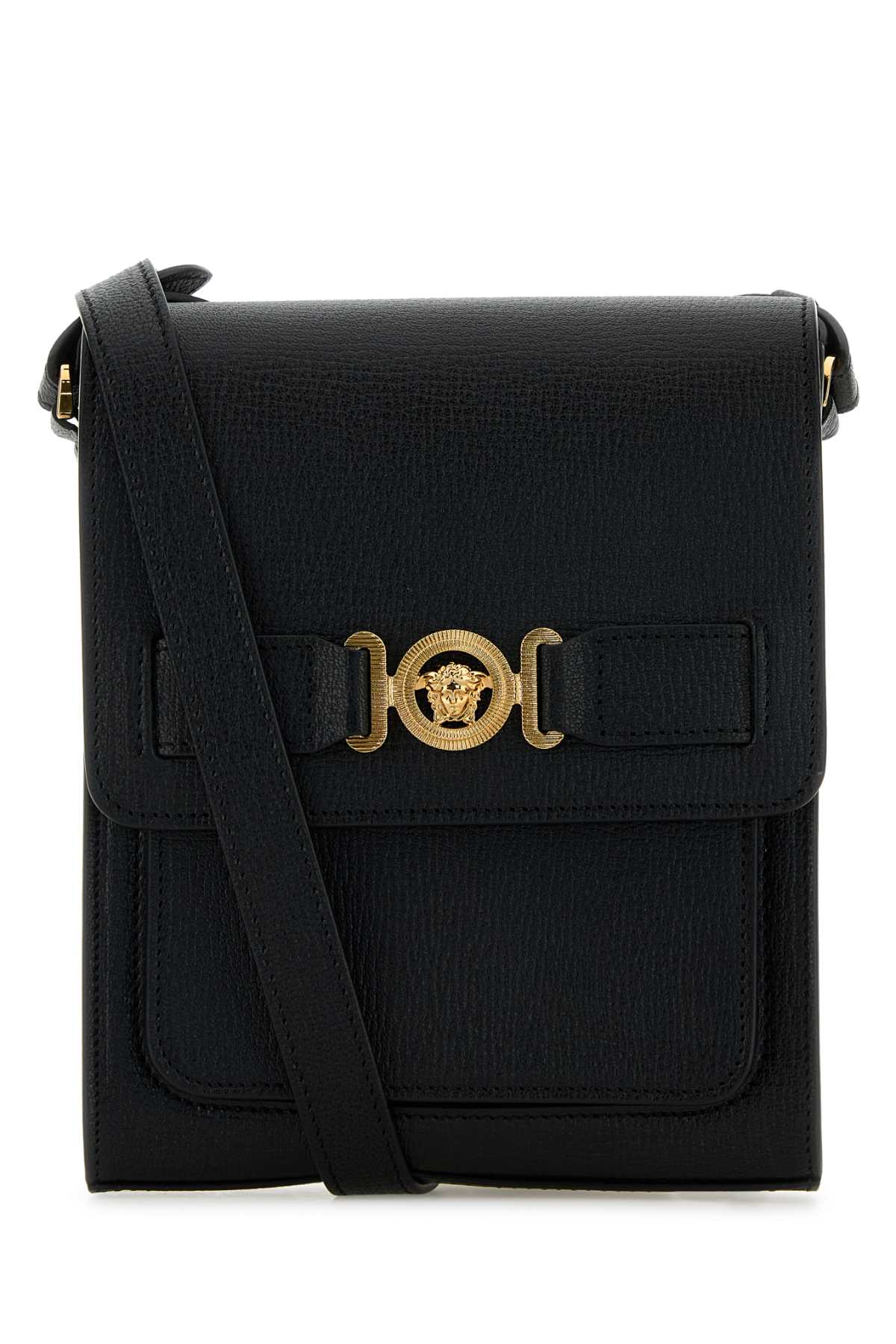 VERSACE Leather Medusa Biggie Crossbody Handbag