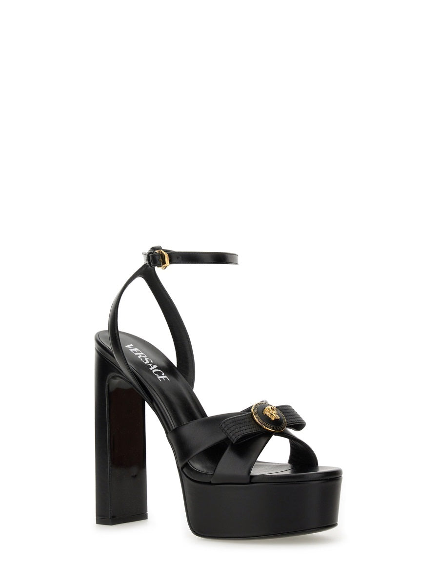 VERSACE Elegant Calfskin Ribbon Sandals for Women