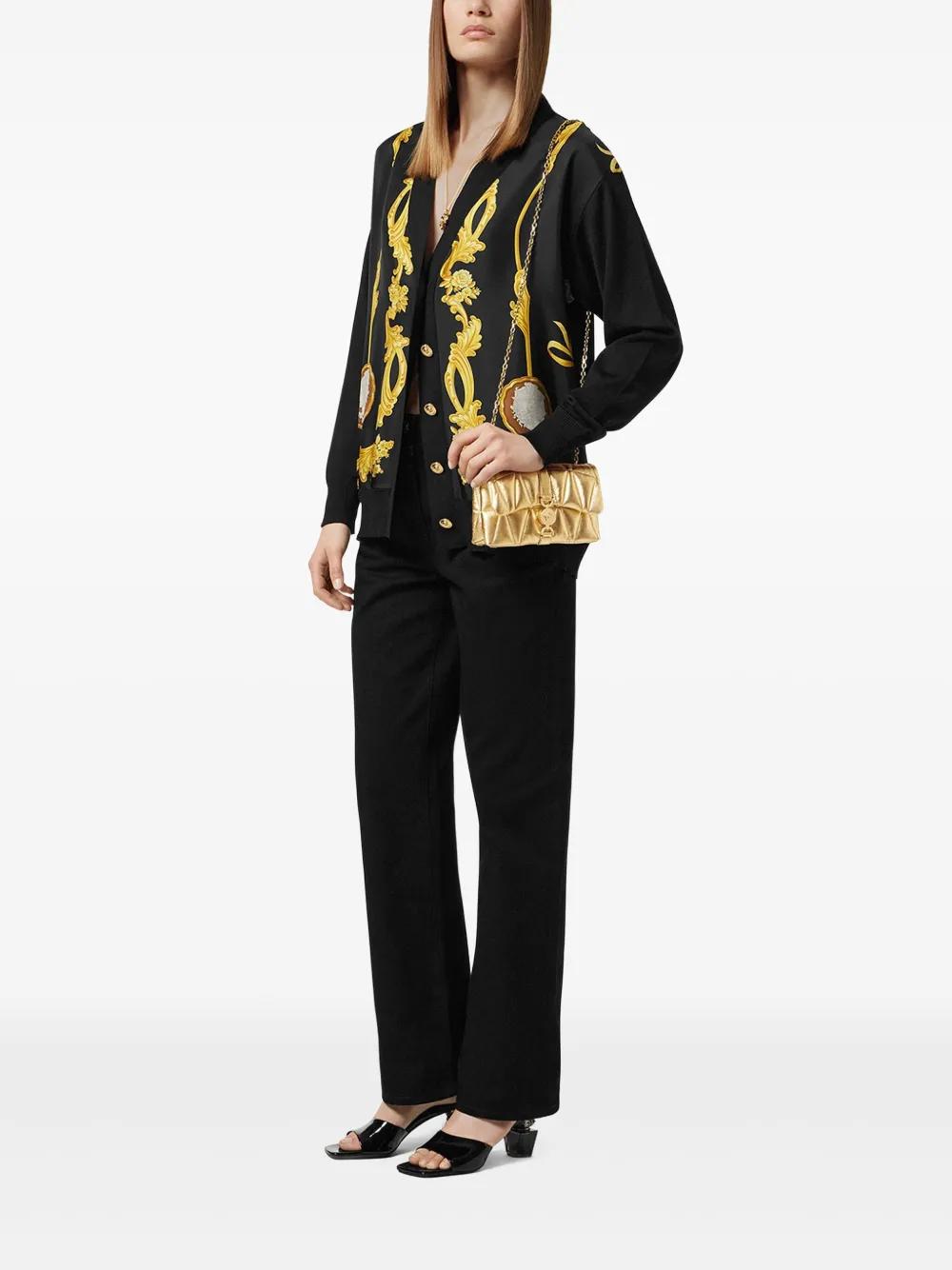 VERSACE Quilted Mini Metallic Handbag