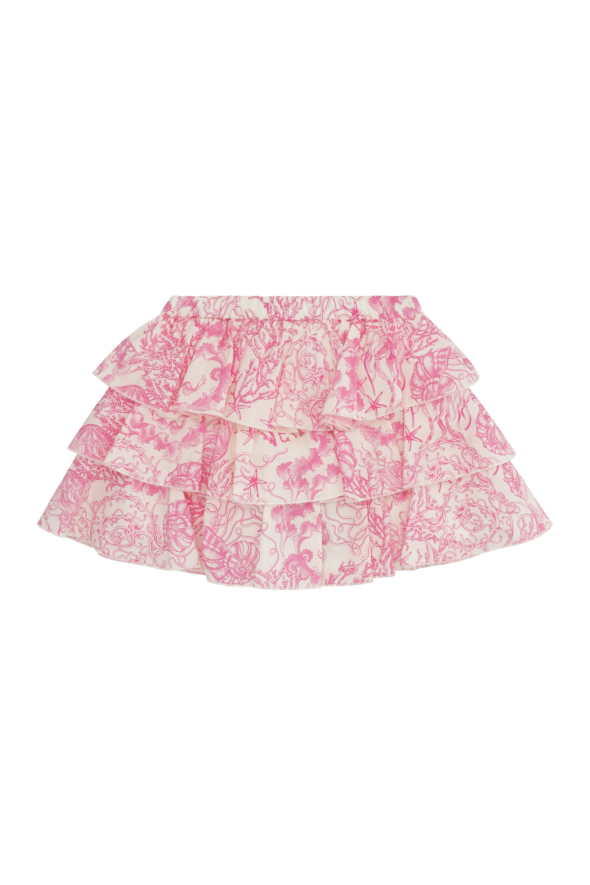 YOUNG VERSACE Mini Ruffled Cotton Skirt for Girls