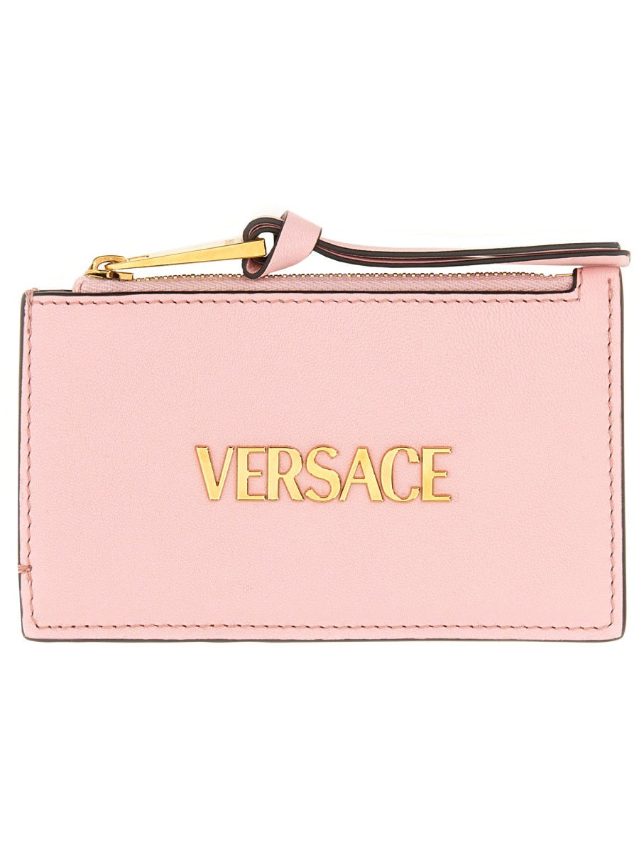 VERSACE Mini Zip Card Holder