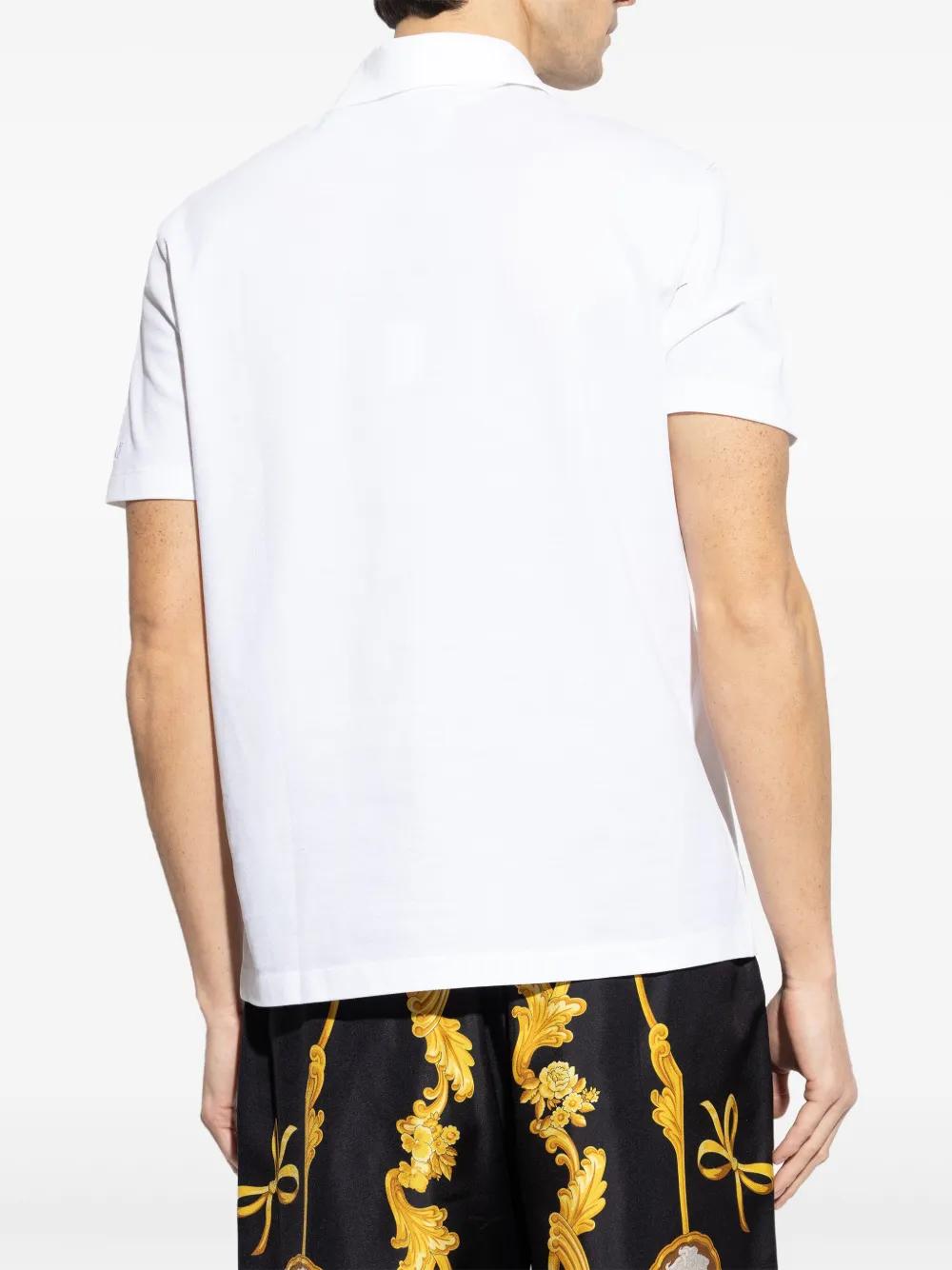 VERSACE Men's Classic Piquet Polo with Embroidered Detail