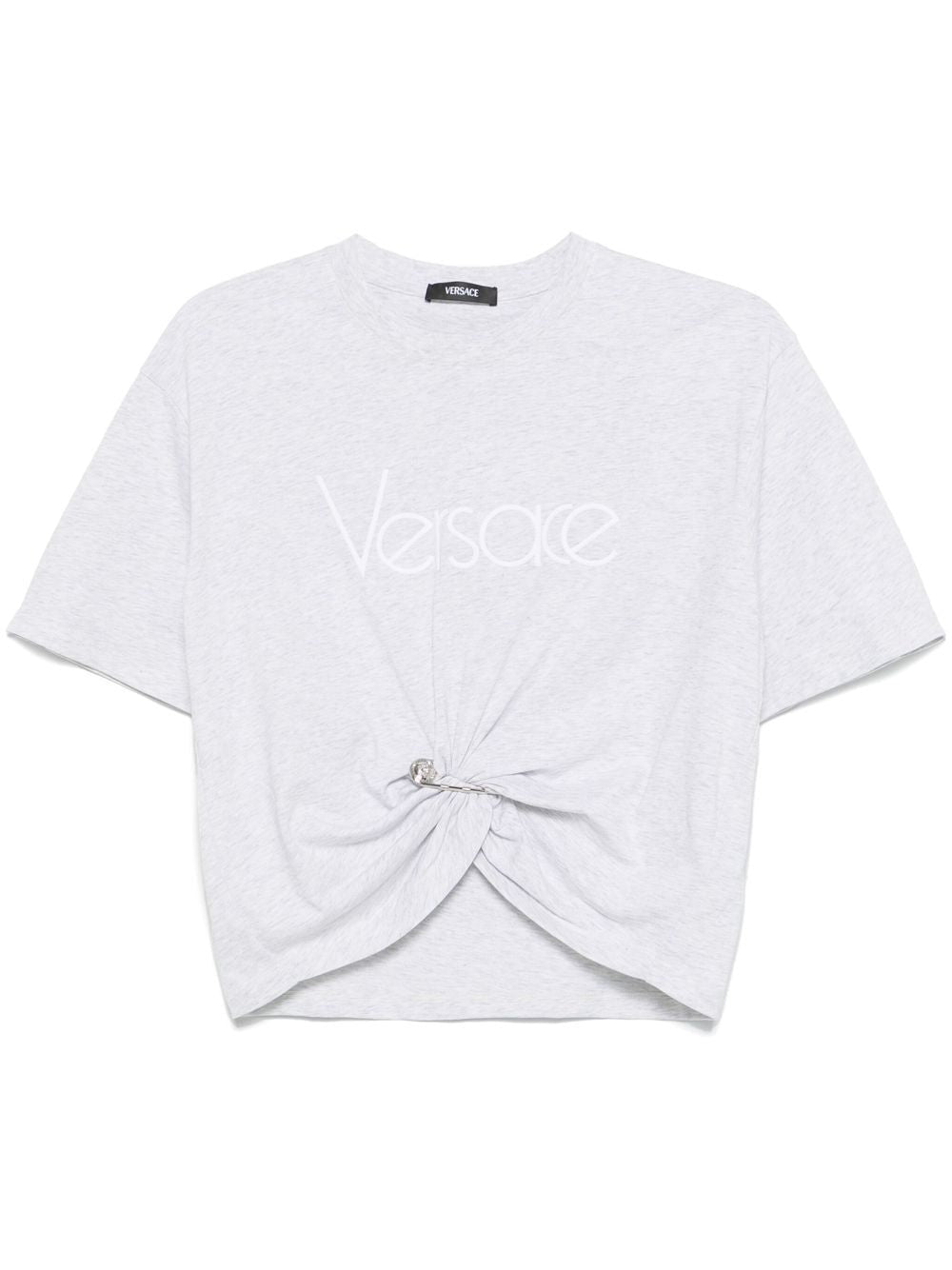 VERSACE Mini Safety Pin Cropped T-Shirt