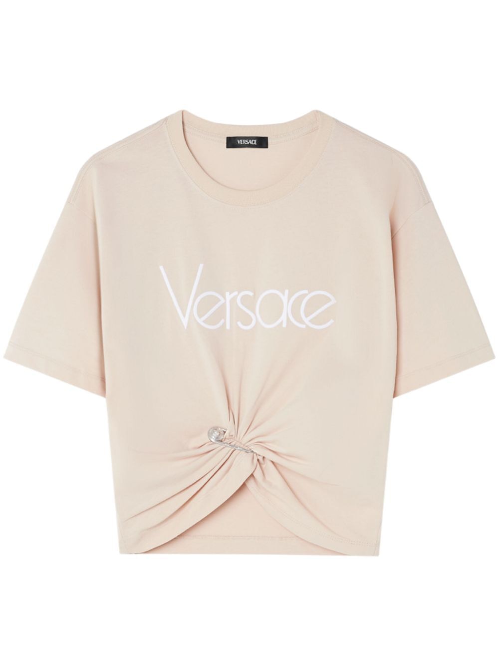 VERSACE Mini Safety Pin Cropped T-Shirt