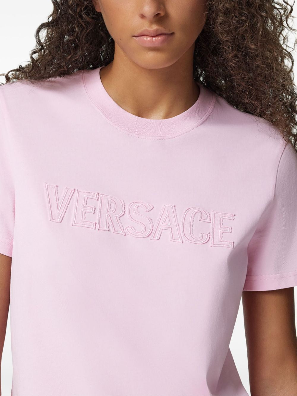 VERSACE Fringed Logo T-Shirt