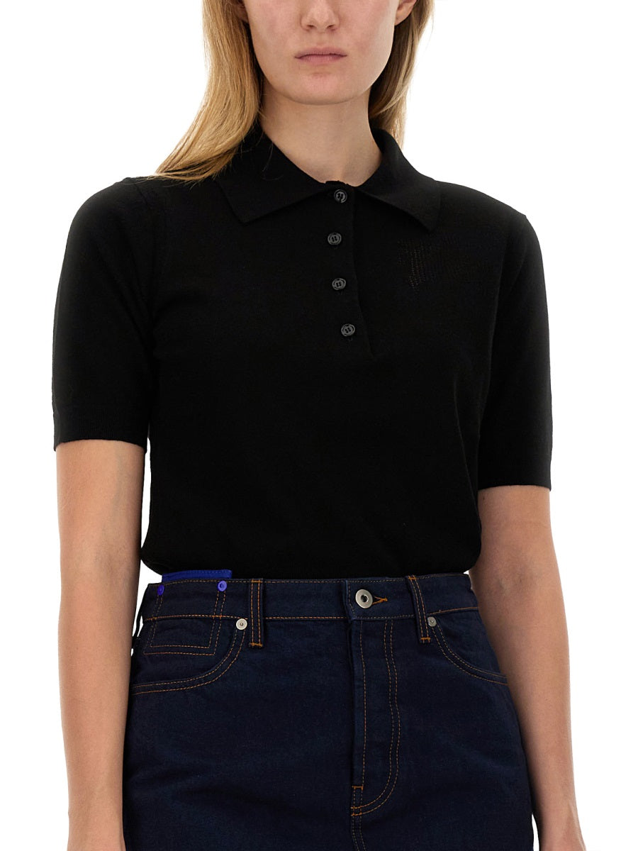 BURBERRY Women's Regular Fit Stretch Cotton Polo Shirt