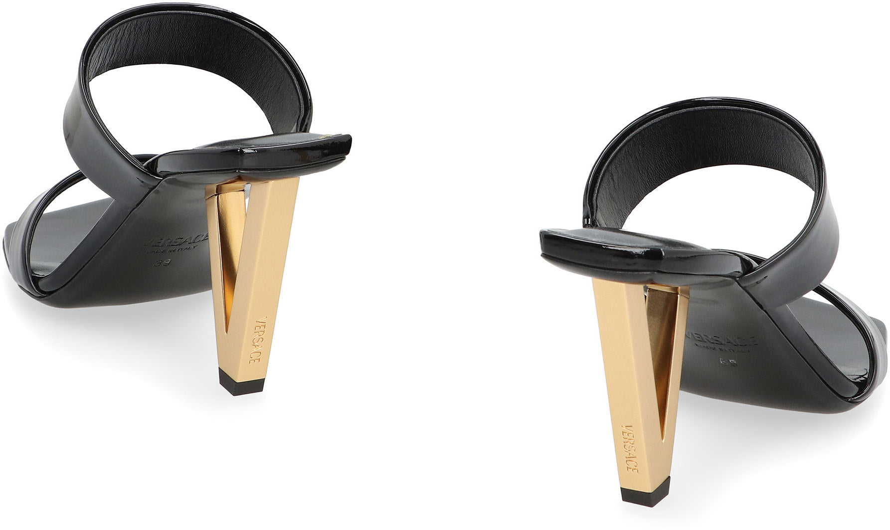 VERSACE Patent Leather Flat Sandals for Women