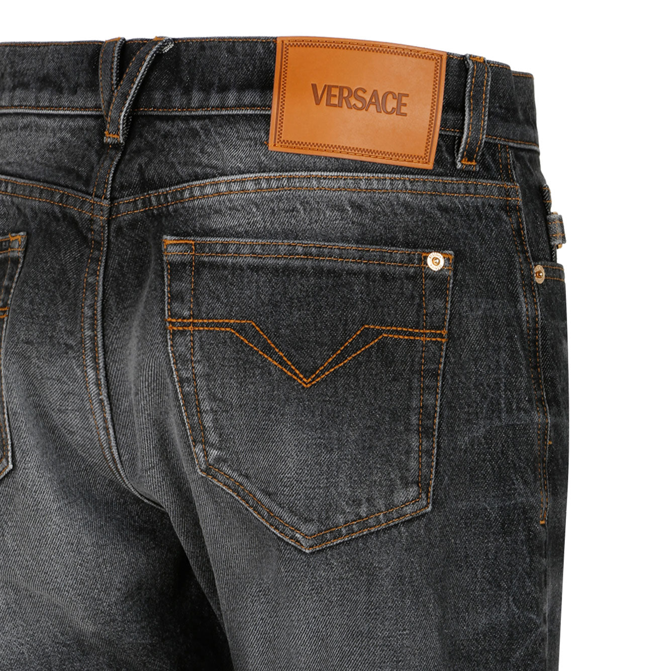 VERSACE Medium Black Men's Cotton Jeans