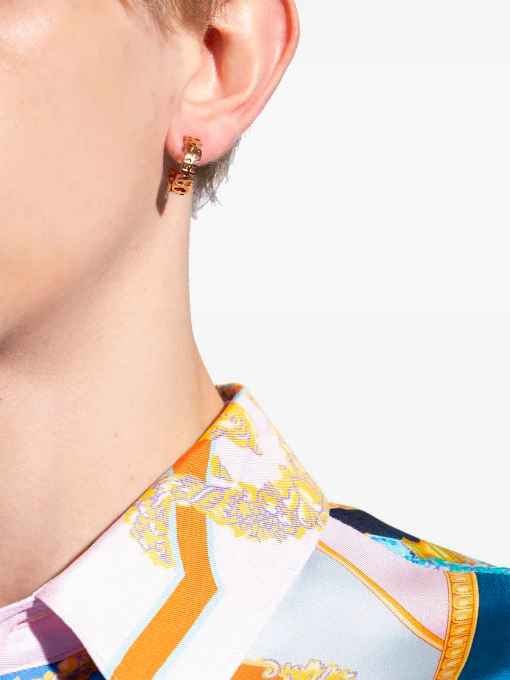 VERSACE Logo Hoop Earrings - 1.5 cm