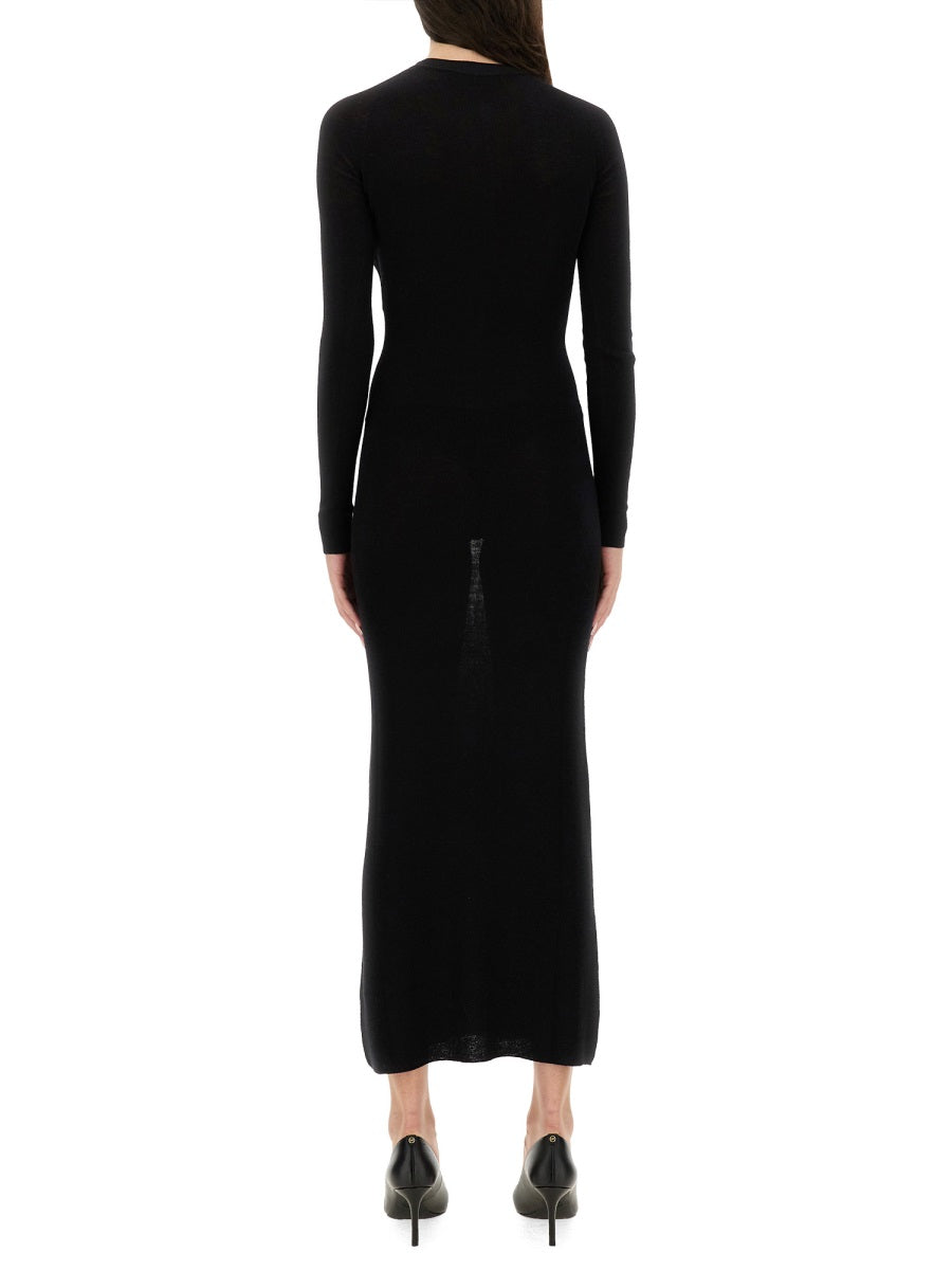 VERSACE Wool Dress with Buttons - Size 40 IT