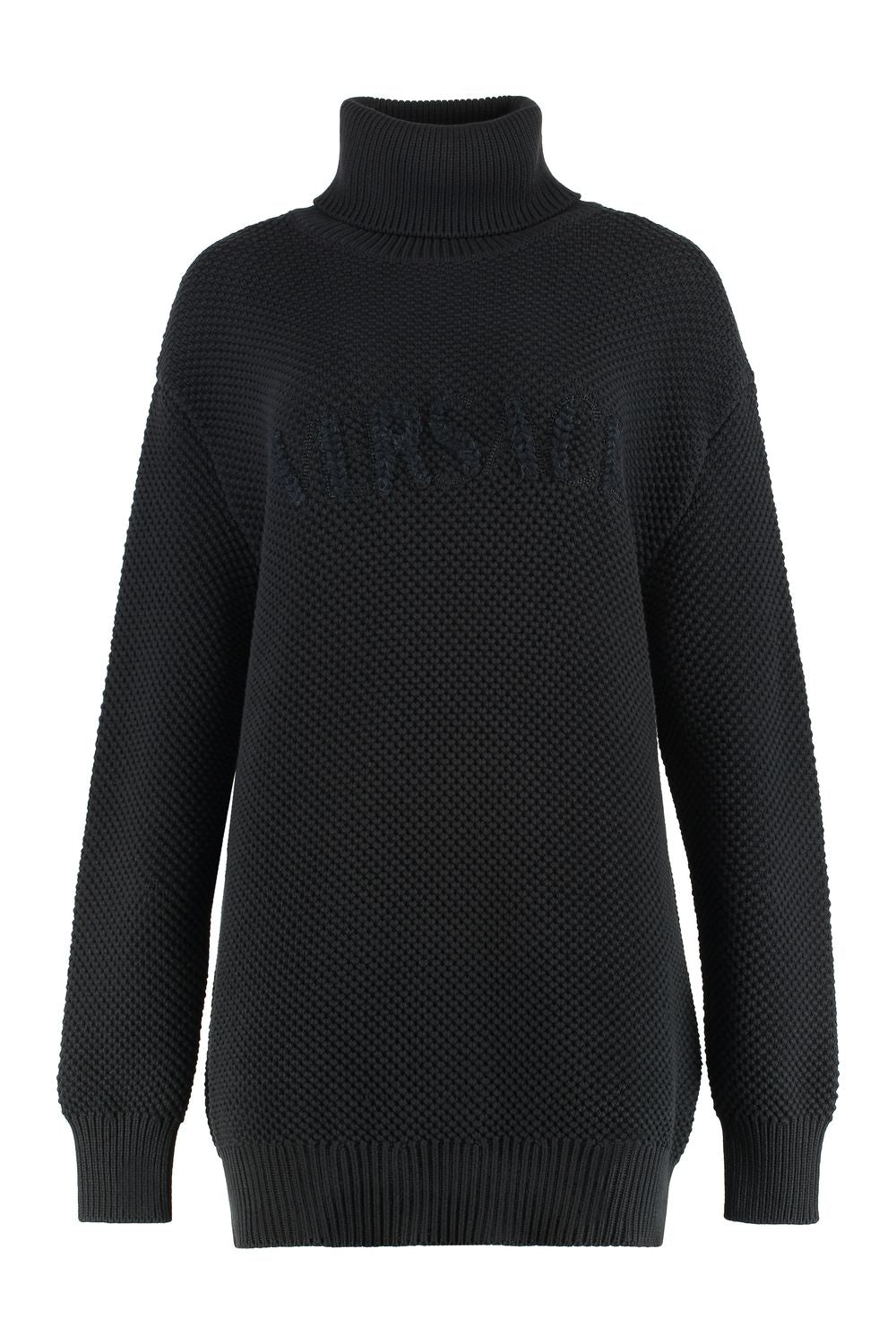 VERSACE Cotton Blend Turtleneck Sweater