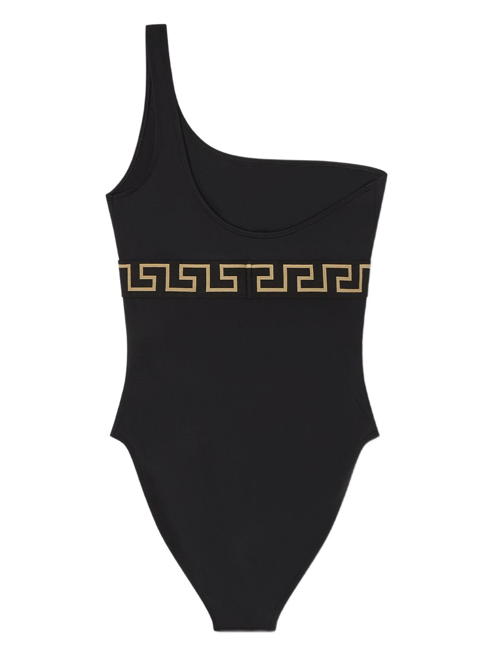 VERSACE Signature Greek Detail Mini Swimsuit with Single Shoulder Strap