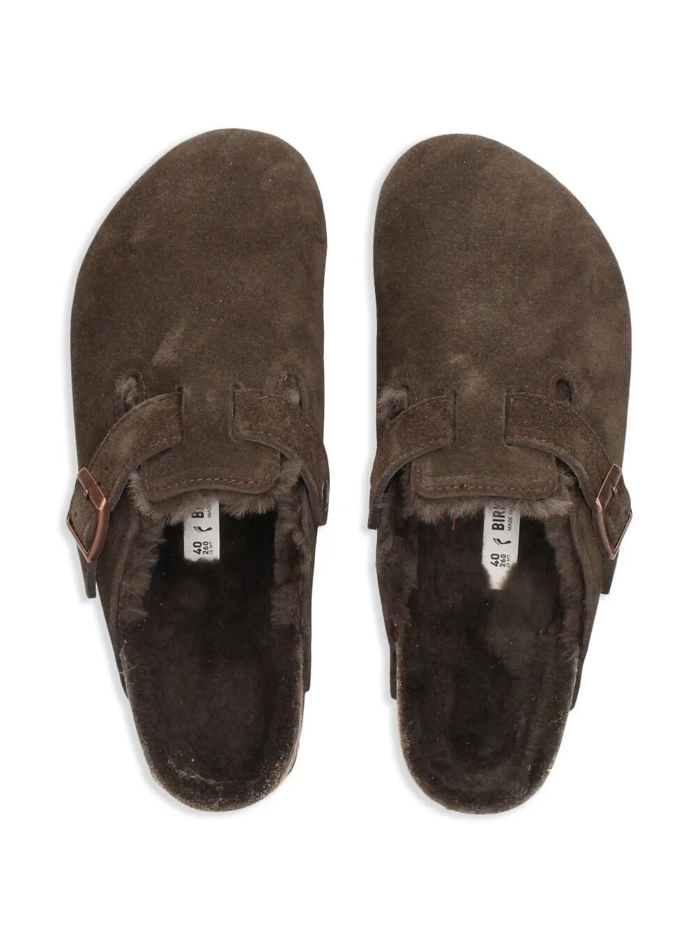 BIRKENSTOCK Shearling Suede Leather Slippers