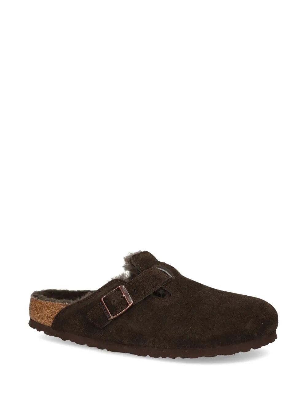 BIRKENSTOCK Shearling Suede Leather Slippers
