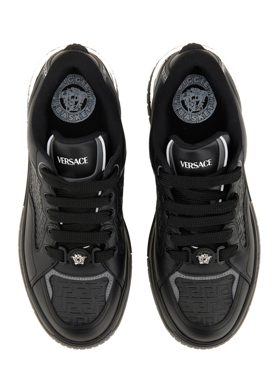 VERSACE Biggie Basket Leather Sneakers for Men