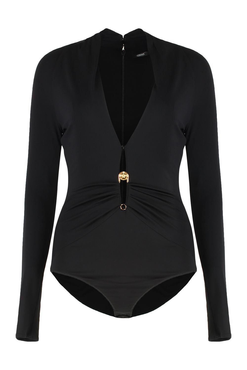 VERSACE Safety Pin Draped Bodysuit - Size 40