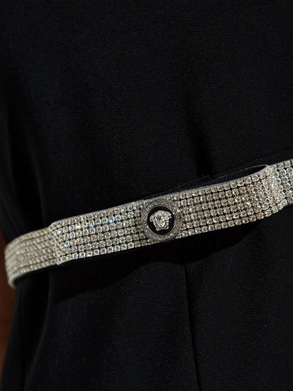 VERSACE Crystal-Embellished Mini Belt Cocktail Dress