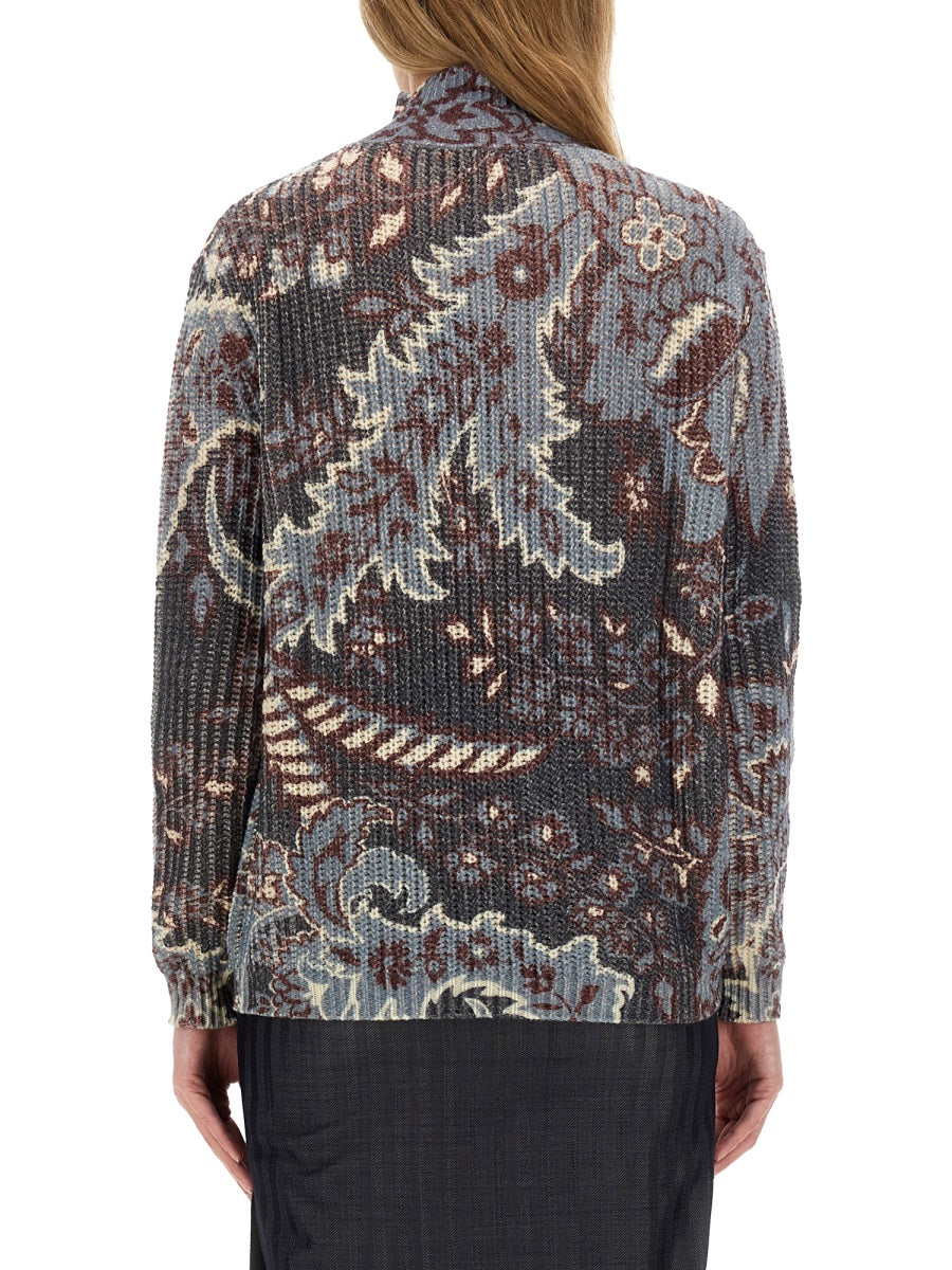 ETRO Oversized Printed Wool Sweater, Size 40 IT