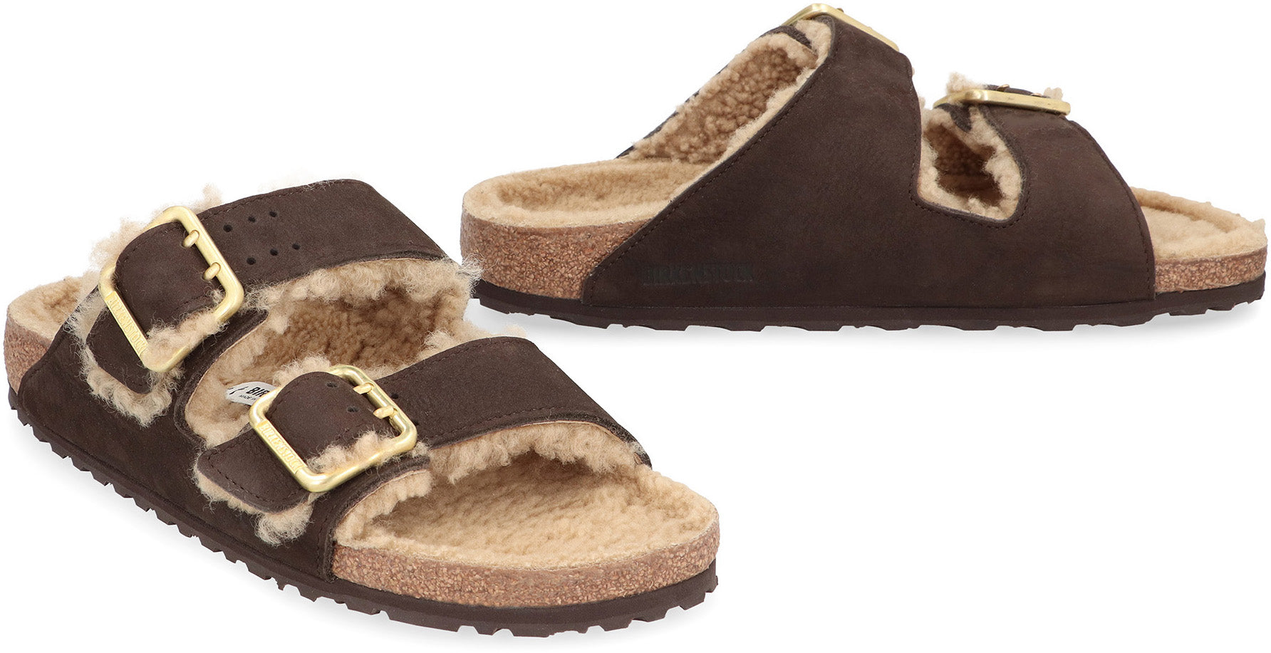 BIRKENSTOCK Shearling Lined Adjustable Slide Sandals