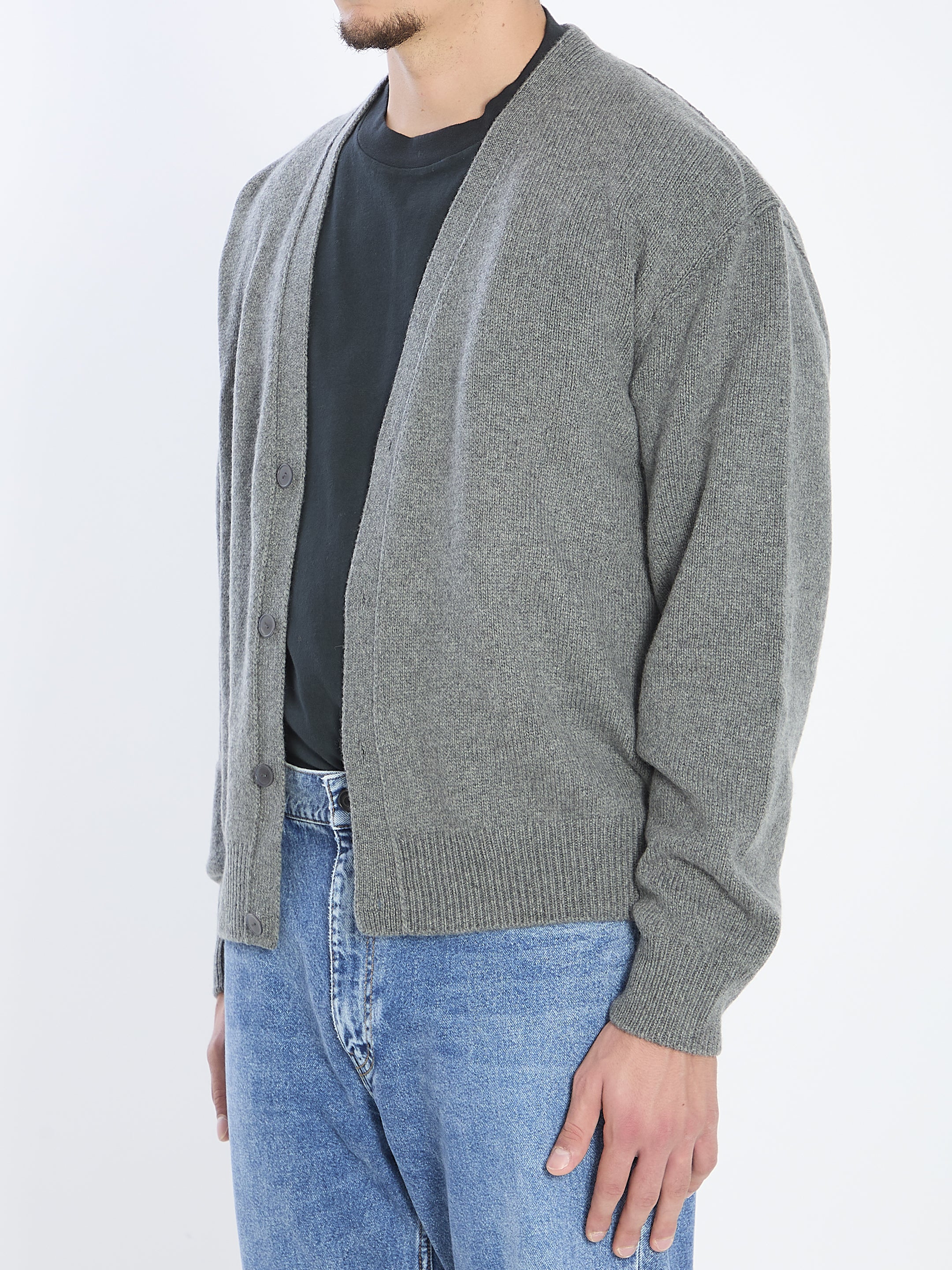 THE ROW Men's Mid-Weight Cardigan with V-Neck and Button Closure - Size M