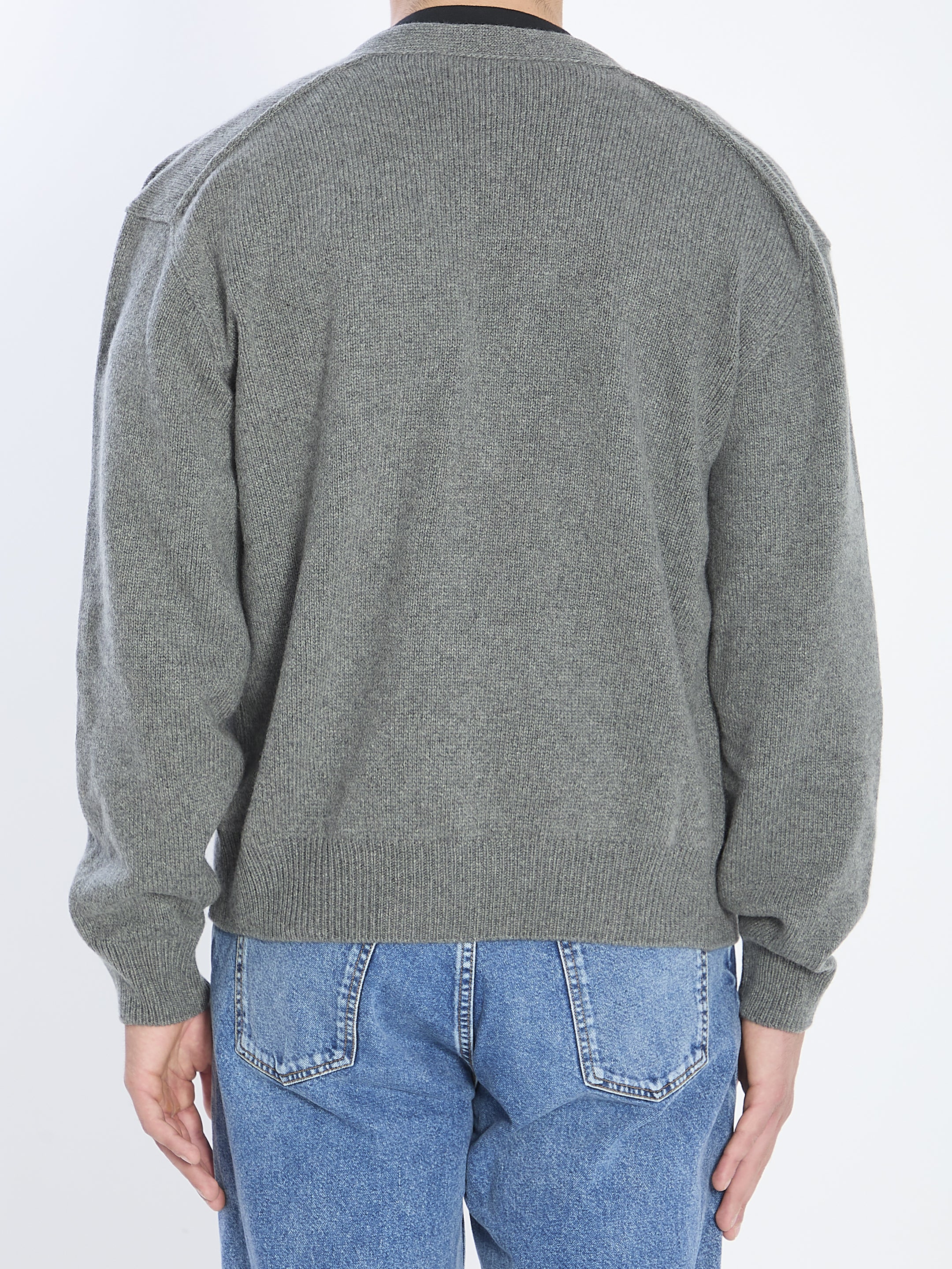 THE ROW Men's Mid-Weight Cardigan with V-Neck and Button Closure - Size M