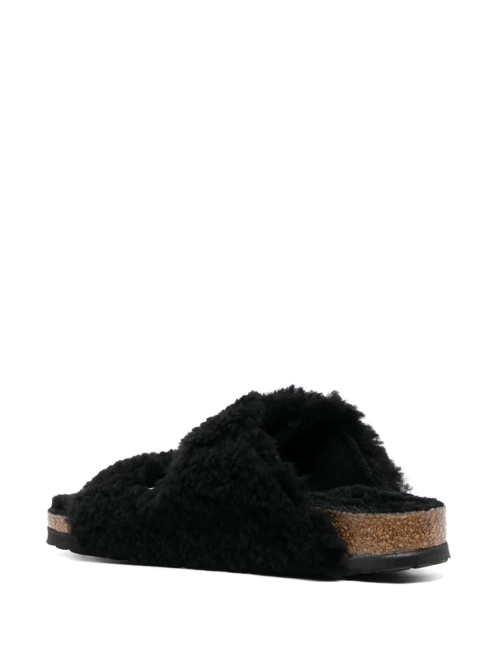 BIRKENSTOCK Shearling Slide Sandals with Large Buckle