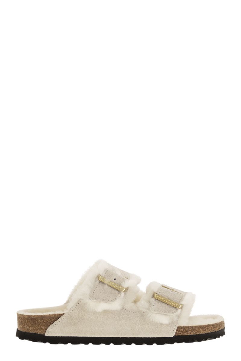 BIRKENSTOCK Suede Lamb Fur Slippers - Classic Comfort for Women